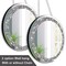 2 Pack Crystal Crush Diamond Silver Mirror Diameter 12 inch Round Shape with Iron Chain Real Glass Mirror for Wall Decor